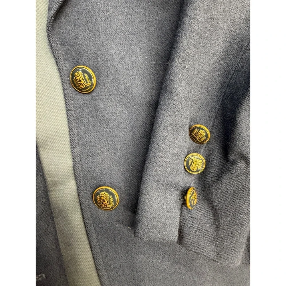Pendleton Mens Blue 100% Virgin Wool Blazer Gold Crest Button Jacket Made in USA